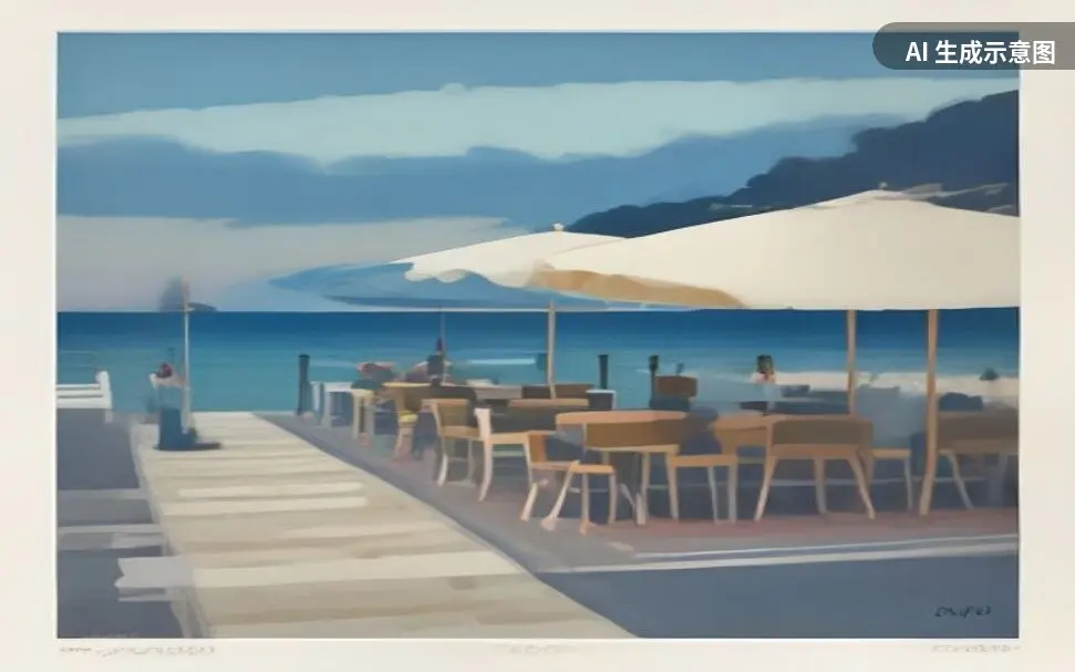 意大利海滨度假地路面检查点示意画面（AI 生成示意图，非真实照片）