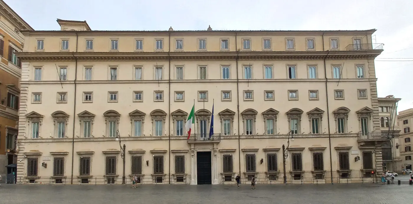 资料图：罗马基吉宫（Palazzo Chigi），意大利政府总理府所在地（图：Blackcat / CC BY-SA 4.0，摄于2024年6月，资料图）