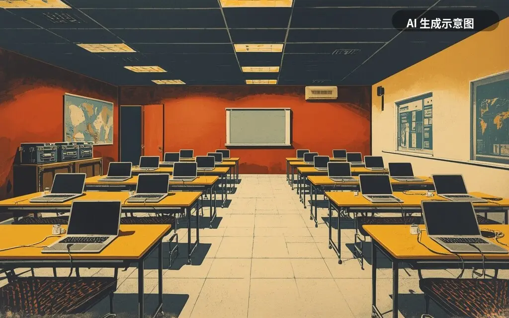 预备役培训与网络防务岗位的示意画面（AI 生成示意图，非真实照片）