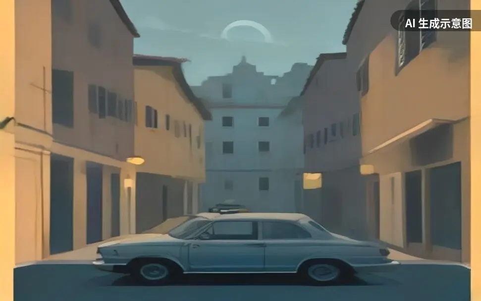 示意画面:意大利一处居民楼与警车(非案发现场实拍)(AI 生成示意图,非真实照片)