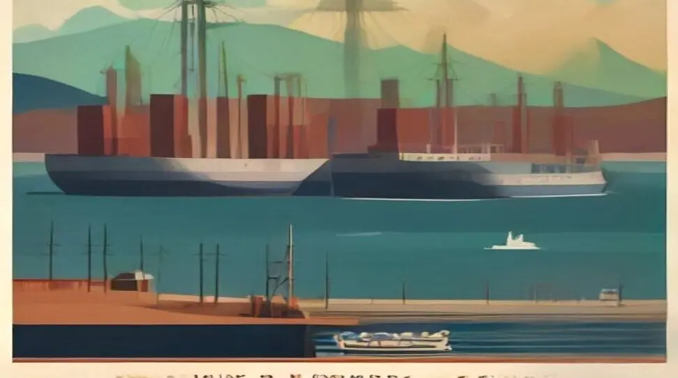 示意画面:港口货运码头、堆叠的集装箱与靠泊的货轮,非事发现场,与本次查扣的具体货物、企业无关。