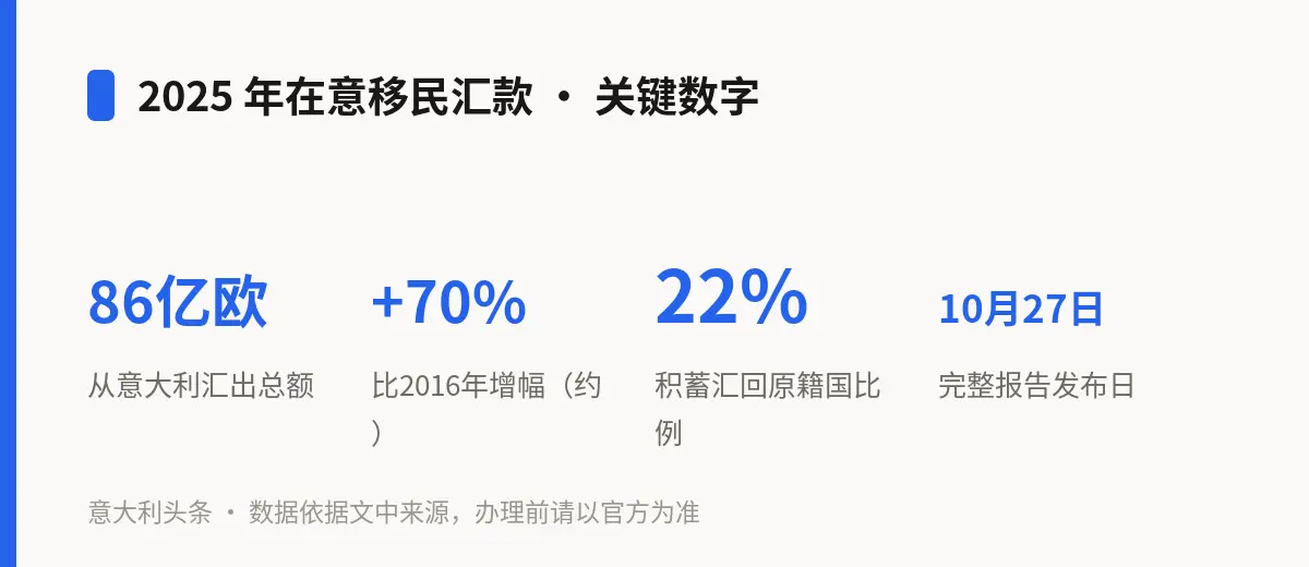2025 年在意移民汇款 · 关键数字