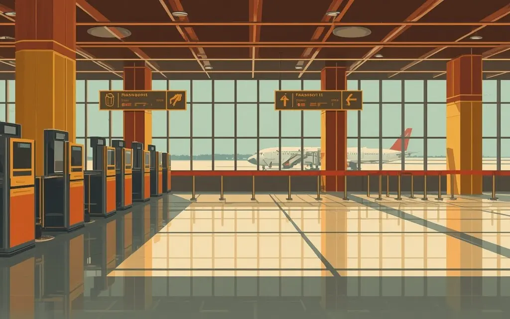 示意画面：机场入境边检通道