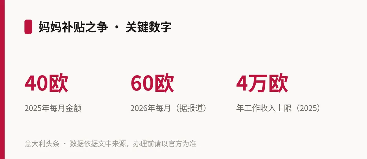 妈妈补贴之争 · 关键数字