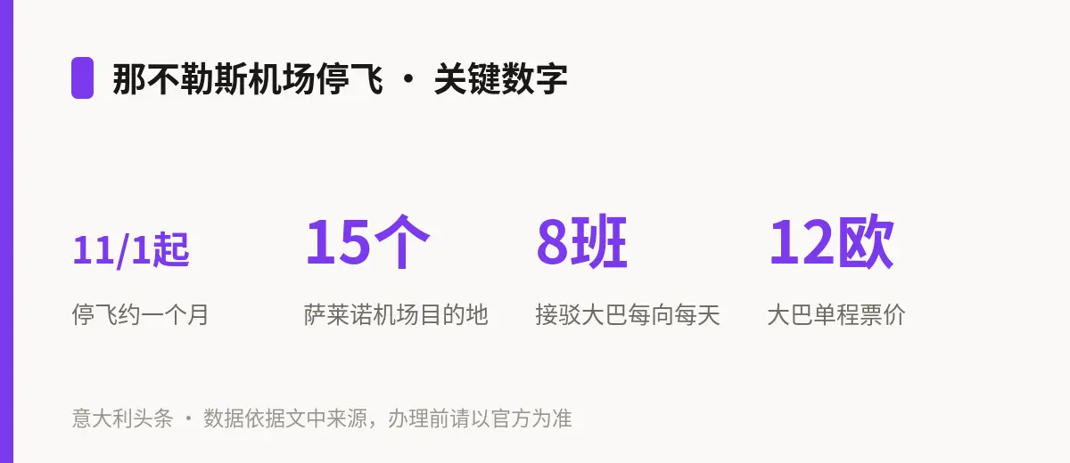 那不勒斯机场停飞 · 关键数字
